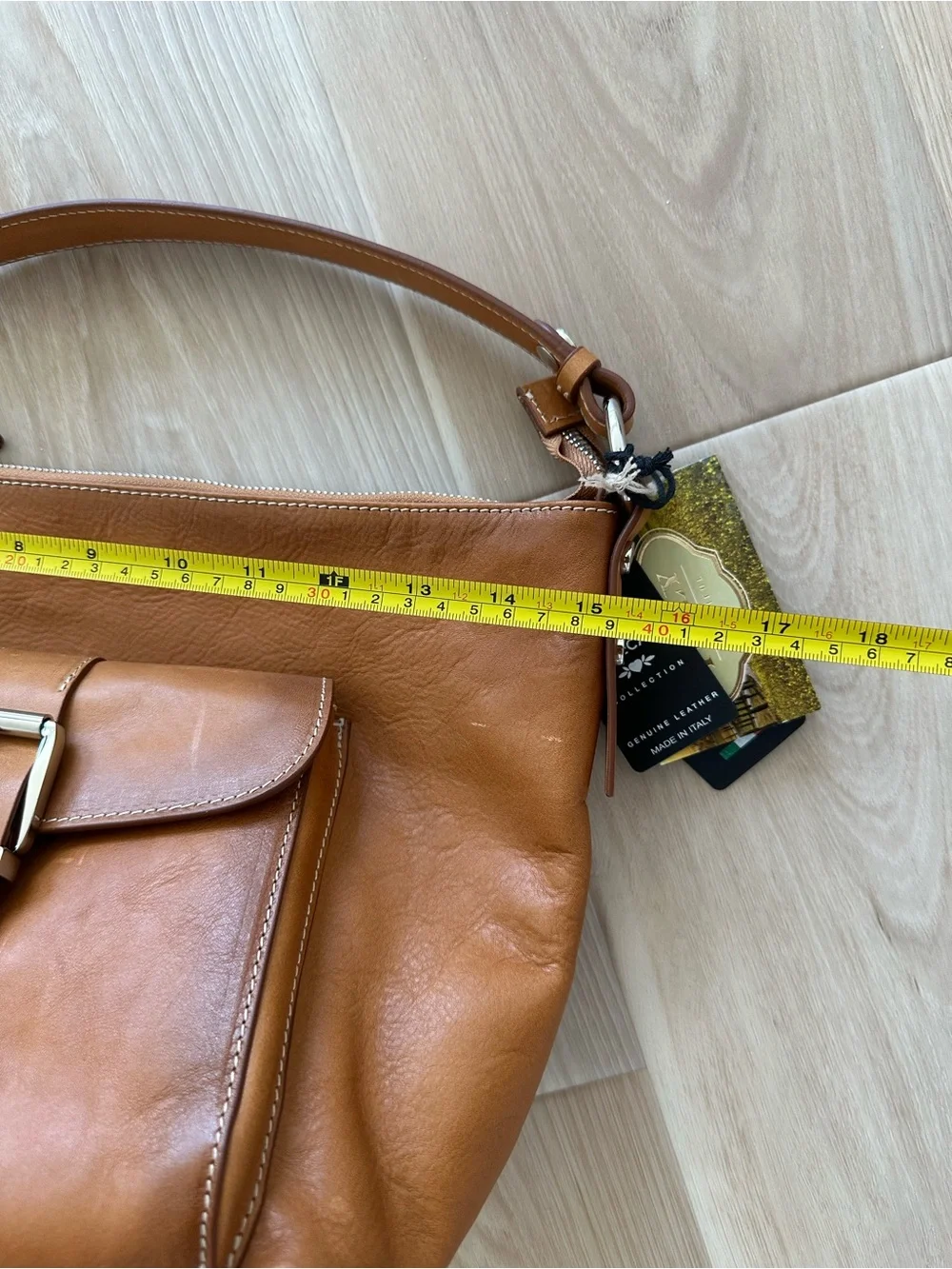 Cavalcanti Cognac Leather Shoulder Bag